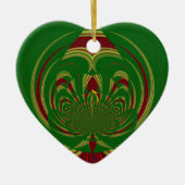 Green Floral Keramisch Ornament (Voorkant)