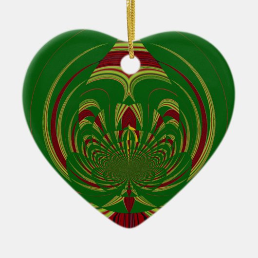 Green Floral Keramisch Ornament (Voorkant)
