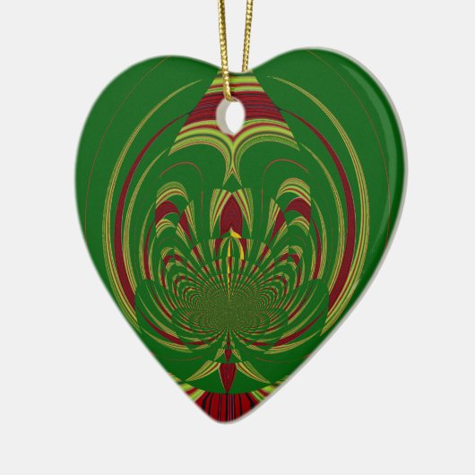 Green Floral Keramisch Ornament (Links)