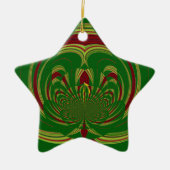 Green Floral Keramisch Ornament (Voorkant)