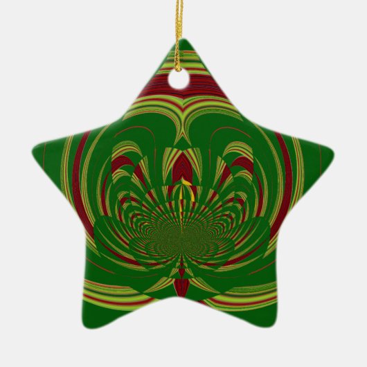 Green Floral Keramisch Ornament (Voorkant)