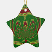 Green Floral Keramisch Ornament (Links)