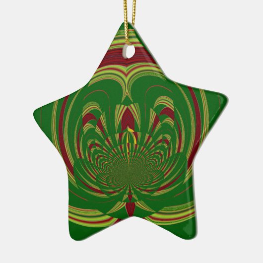 Green Floral Keramisch Ornament (Links)