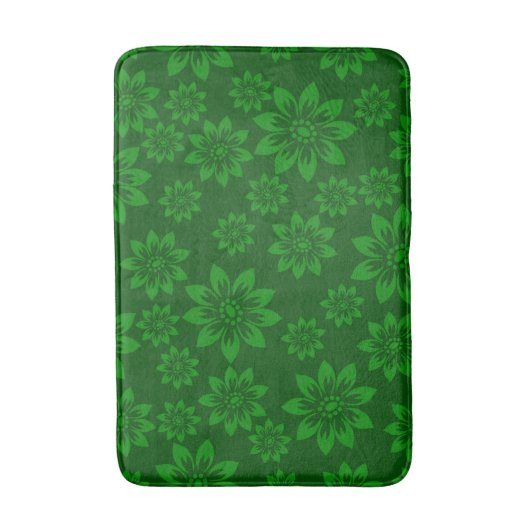Green Floral Kerstmis Bath Mat (Voorkant Verticaal)