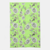 Green Floral Kitchen Towel Theedoek (Verticaal)