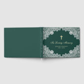  Green Floral Lace Memorial Gastenboek (Volledig)