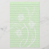 Green Floral Lined Stationery Briefpapier (Voorkant)