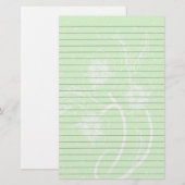 Green Floral Lined Stationery Briefpapier (Voorkant / Achterkant)