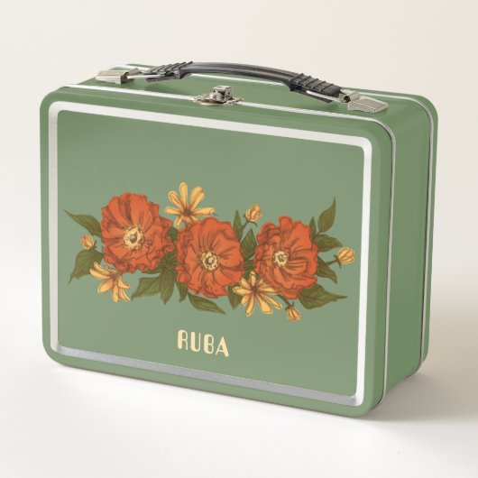 Green floral Lunchbox (Voorkant)