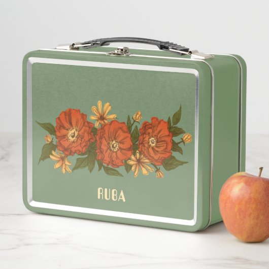 Green floral Lunchbox (In situ)