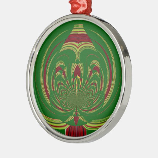 Green Floral Metalen Ornament (Links)