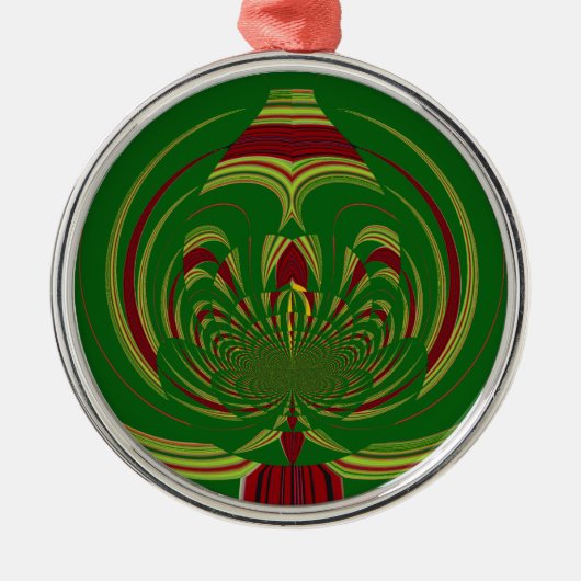 Green Floral Metalen Ornament (Voorkant)