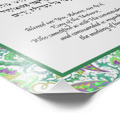 Green Floral Paisley Hebrew Handwash Blessing Foto Afdruk (Hoek)