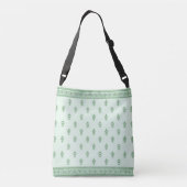 Green Floral Pattern Crossbody Tas (Achterkant)