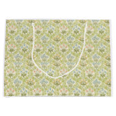 Green floral pattern girlyclassic grandmillenial groot cadeauzakje (Voorkant)