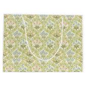 Green floral pattern girlyclassic grandmillenial groot cadeauzakje (Achterkant)