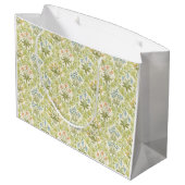 Green floral pattern girlyclassic grandmillenial groot cadeauzakje (Achterkant Gekanteld)