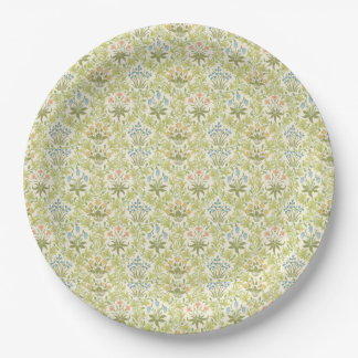 Green floral pattern girlyclassic grandmillenial papieren bordje