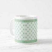 Green Floral Pattern Koffiemok (Voorkant links)