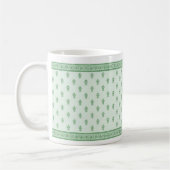 Green Floral Pattern Koffiemok (Links)