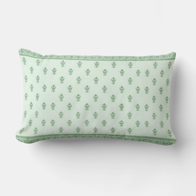 Green Floral Pattern Kussen (Voorkant)