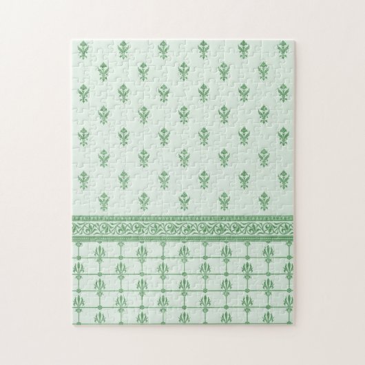 Green Floral Pattern Legpuzzel (Verticaal)