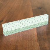 Green Floral Pattern Naambordje (Zijkant)