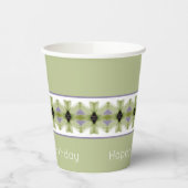 Green Floral Pattern Papieren Bekers (Links)