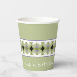 Green Floral Pattern Papieren Bekers