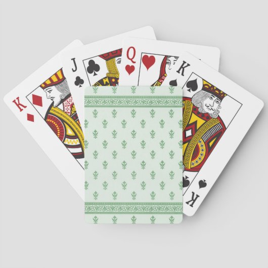 Green Floral Pattern Pokerkaarten (Achterkant)