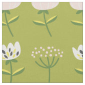 Green Floral Pattern Stof (Close Up)