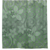 Green Floral Polkadot Douchegordijn (Voorkant)