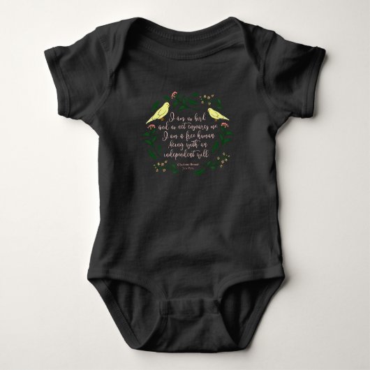Green Floral Quote Jane Eyre Charlotte Bronte Romper (Voorkant)