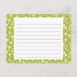 Green Floral Recipe Card Briefkaart