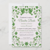 Green Floral Romantic Aesthetic Spanish Wedding Kaart (Voorkant)