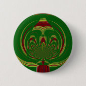 Green Floral Ronde Button 5,7 Cm (Voorkant)