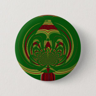 Green Floral Ronde Button 5,7 Cm