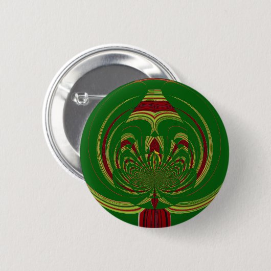 Green Floral Ronde Button 5,7 Cm (Voorkant /achterkant)