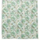 Green Floral Shower Curtain Douchegordijn (Voorkant)