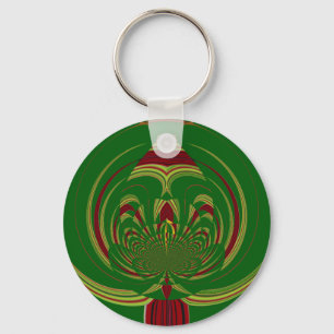 Green Floral Sleutelhanger