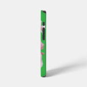Green Floral Soft Pink Flowers Elegant iPhone Hoesje (Linkerkant)