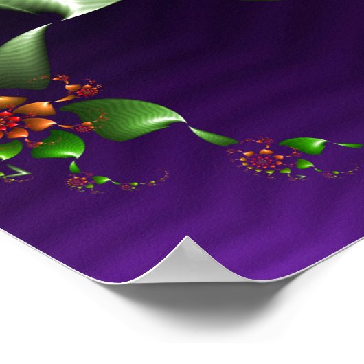 Green Floral Spiral Poster (Hoek)