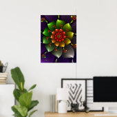 Green Floral Spiral Poster (Thuiskantoor)