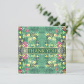 Green Floral "Thankyou"-kaart Bedankkaart (Staand voorkant)