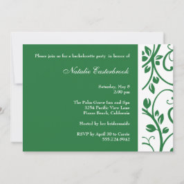 Green Floral Vine Bachelorette Party Invitation Kaart