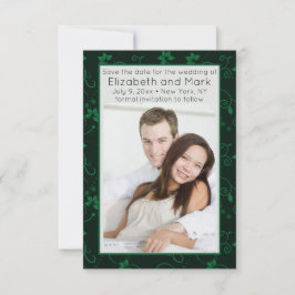 Green Floral Vine Photo Save the Date