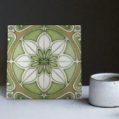 Green Floral Wall Decor Art Nouveau Backsplash Tegeltje