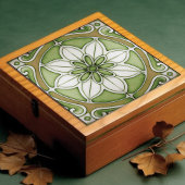 Green Floral Wall Decor Art Nouveau Backsplash Tegeltje