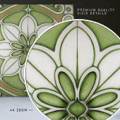 Green Floral Wall Decor Art Nouveau Backsplash Tegeltje