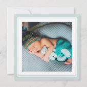 Green Floral Watercolor Baptism Bedankkaart (Achterkant)